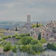 Uitzicht op Assisi bij daglicht. 40 x 50 cm.