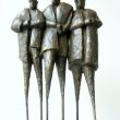 Franse herders op stelten (les Échassiers des Landes)  Giethars, brons gecoat. h. 38 cm., b.